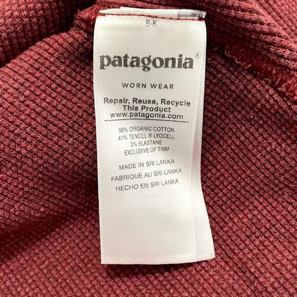 Patagonia Hooded Waffle Tunic Pullover Maroon Women's Size XS Athleisure Hiking - Picture 12 of 12